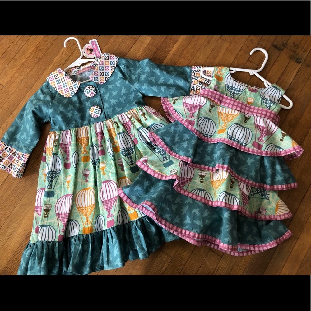 Match? Jelly The Pug Girls 2t Hot Air Balloons Ruffle dress
